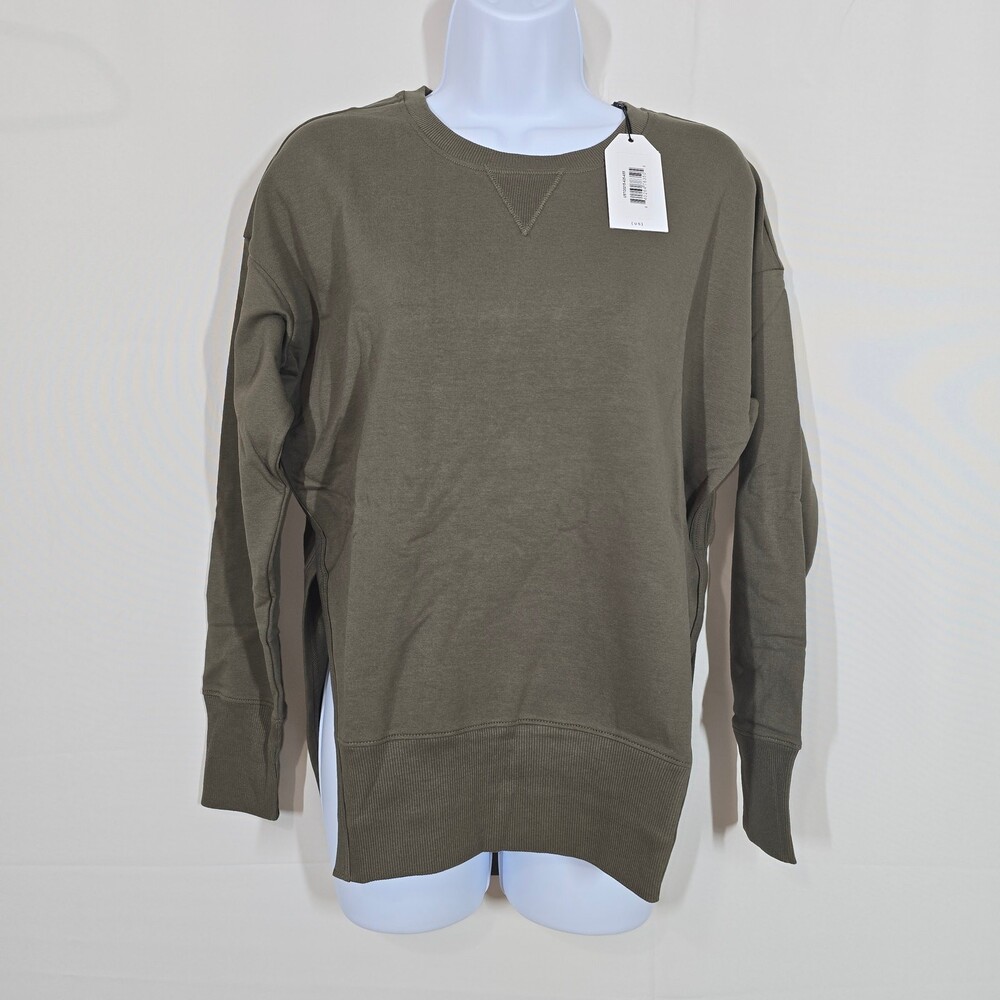 Universal Standard Olive Green Fiona Side Slit Sweatshirt Size 4XS(0/00)